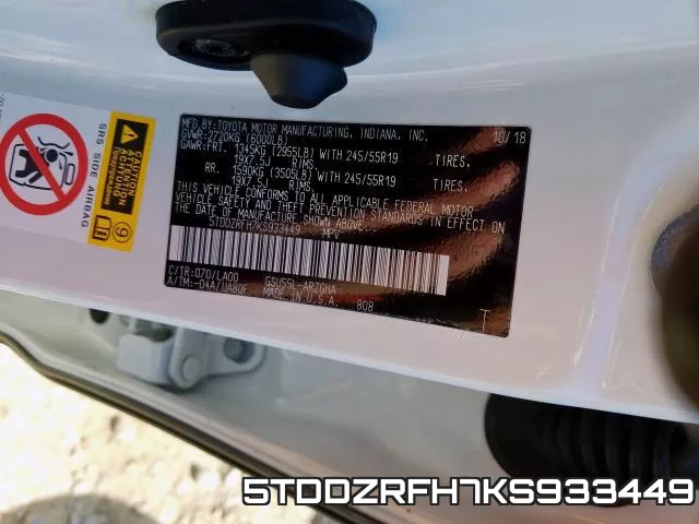 5TDDZRFH7KS933449 фото 2
