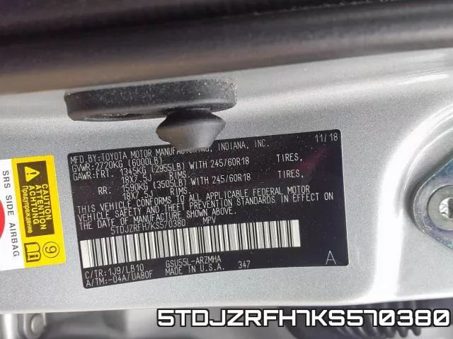 5TDJZRFH7KS570380 фото 2