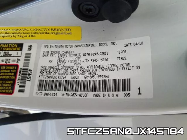 5TFCZ5AN0JX145784 фото 2