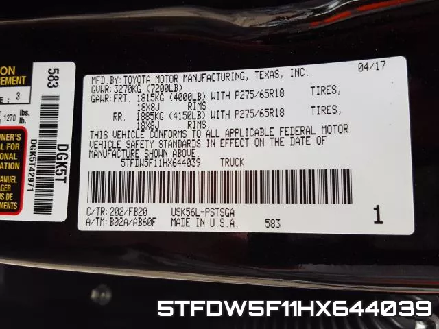 5TFDW5F11HX644039 фото 2