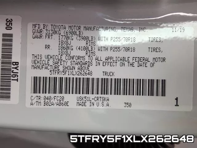 5TFRY5F1XLX262648 фото 2