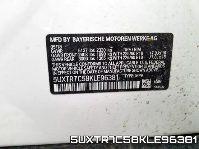 5UXTR7C58KLE96381 фото 2