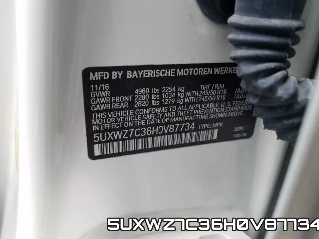 5UXWZ7C36H0V87734 фото 2