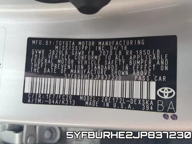 5YFBURHE2JP837230 фото 2