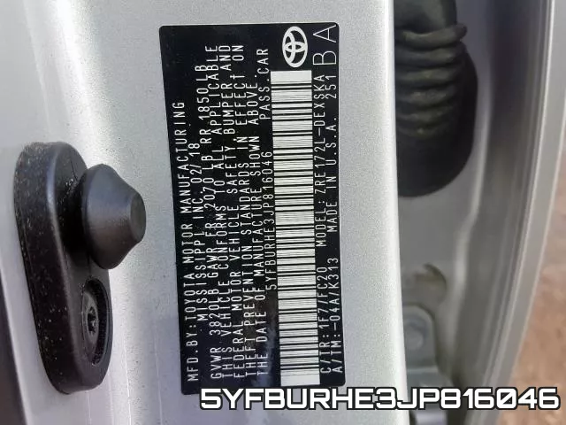 5YFBURHE3JP816046 фото 2