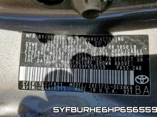 5YFBURHE6HP656559 фото 2