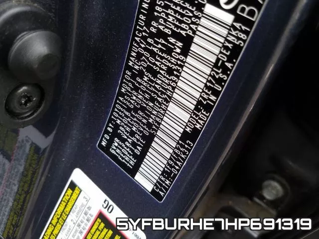 5YFBURHE7HP691319 фото 2