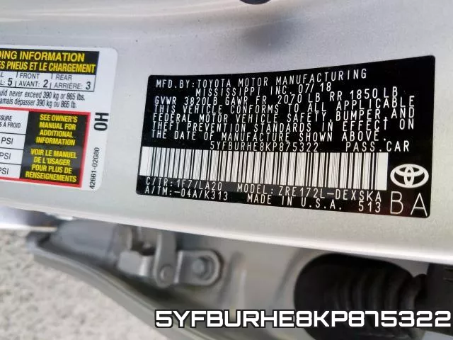 5YFBURHE8KP875322 фото 2