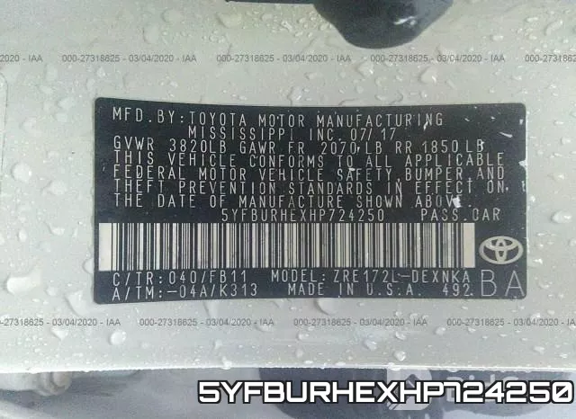 5YFBURHEXHP724250 фото 10