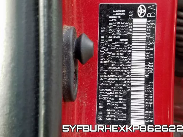 5YFBURHEXKP862622 фото 2