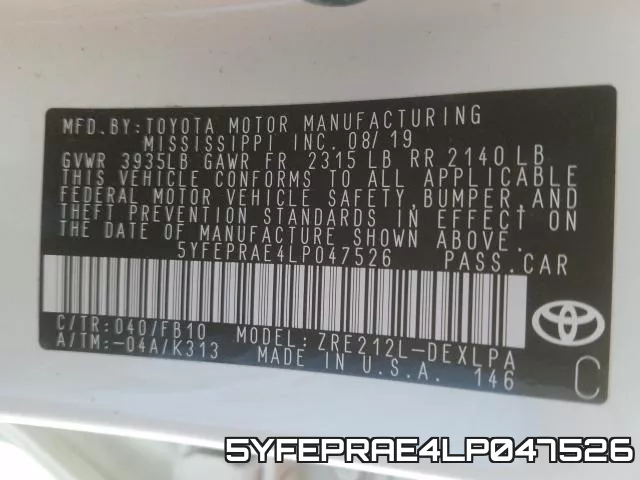 5YFEPRAE4LP047526 фото 2