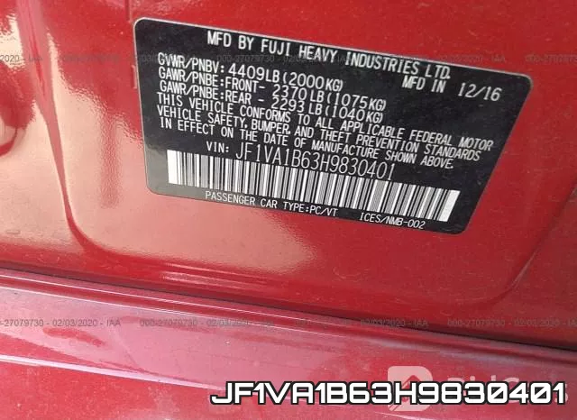 JF1VA1B63H9830401 фото 10
