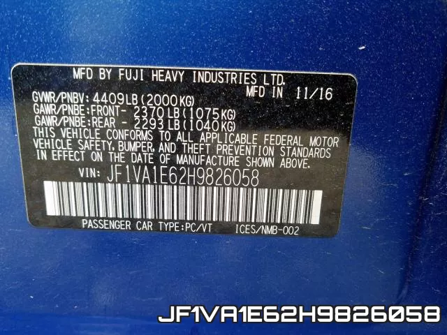 JF1VA1E62H9826058 фото 2