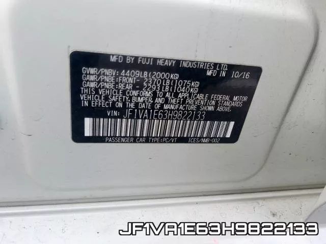 JF1VA1E63H9822133 фото 2