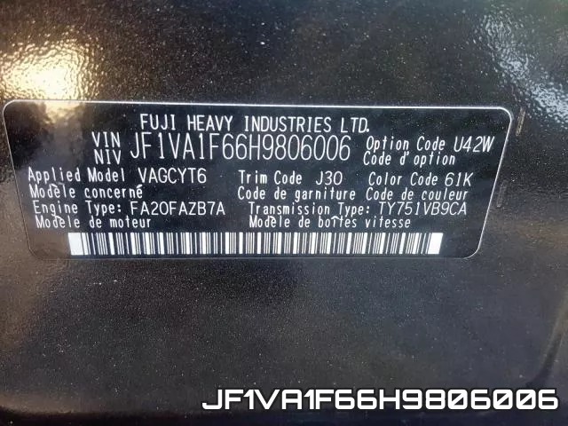 JF1VA1F66H9806006 фото 2