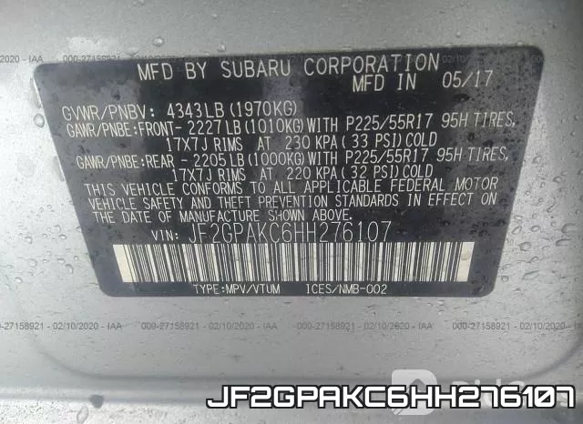 JF2GPAKC6HH276107 фото 9