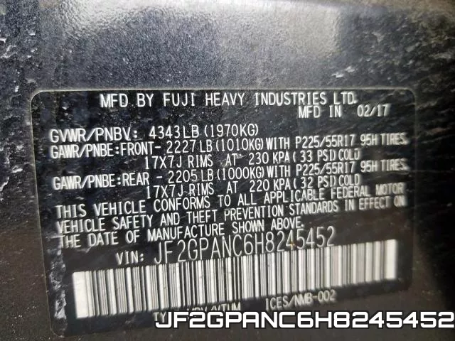 JF2GPANC6H8245452 фото 2