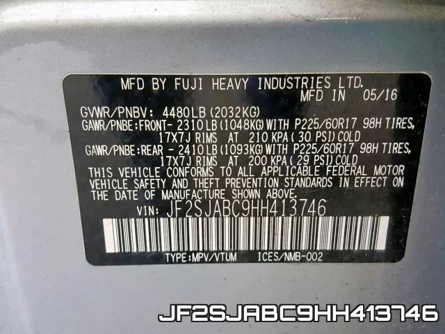 JF2SJABC9HH413746 фото 2
