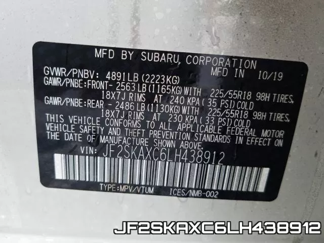 JF2SKAXC6LH438912 фото 2