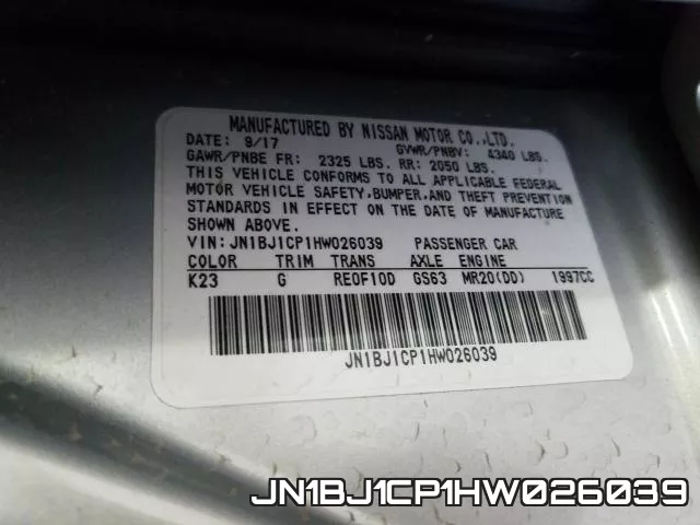 JN1BJ1CP1HW026039 фото 2