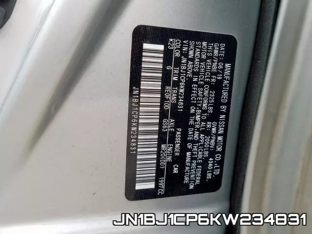 JN1BJ1CP6KW234831 фото 2