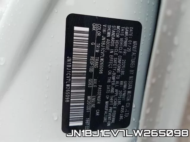 JN1BJ1CV7LW265098 фото 2
