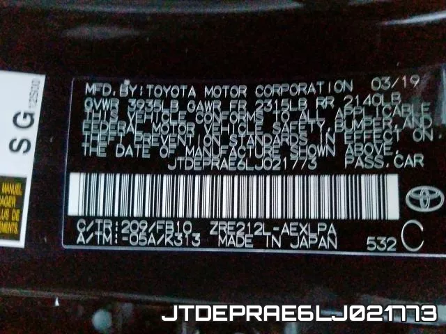 JTDEPRAE6LJ021773 фото 2