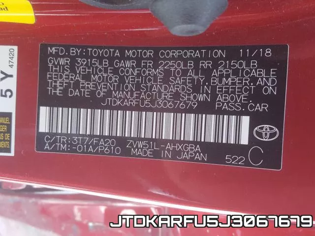 JTDKARFU5J3067679 фото 2