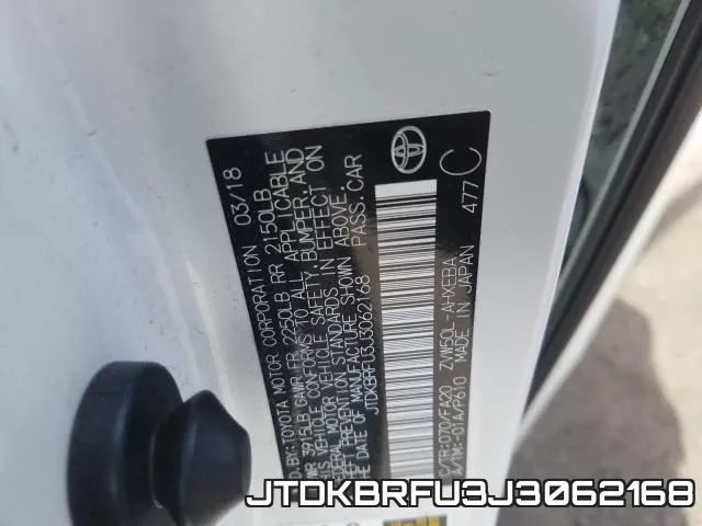 JTDKBRFU3J3062168 фото 2