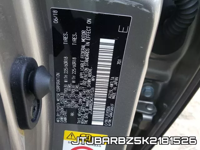 JTJBARBZ5K2181526 фото 2