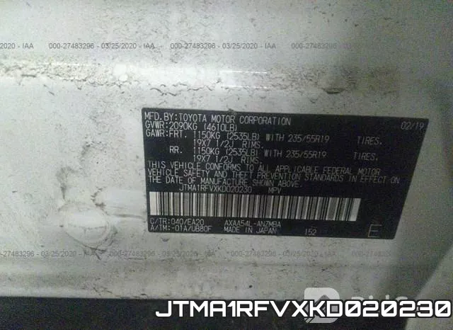 JTMA1RFVXKD020230 фото 10
