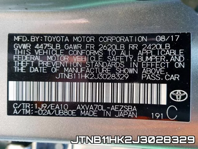 JTNB11HK2J3028329 фото 2