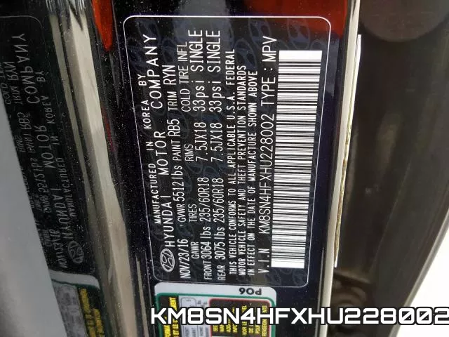 KM8SN4HFXHU228002 фото 2