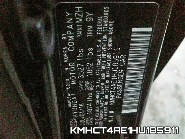 KMHCT4AE1HU185911 фото 2