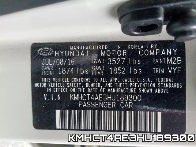 KMHCT4AE3HU189300 фото 2