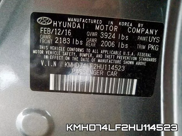 KMHD74LF2HU114523 фото 2