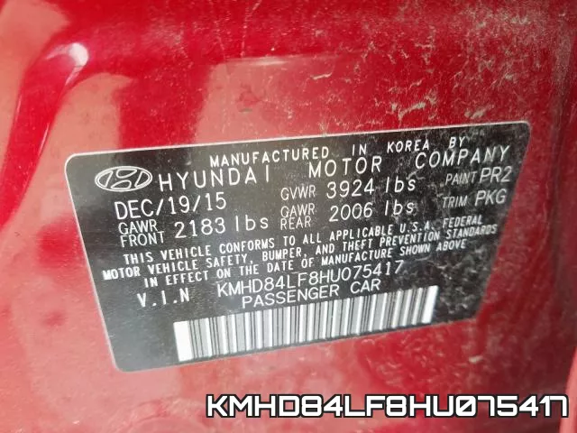 KMHD84LF8HU075417 фото 2