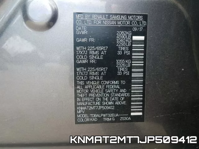 KNMAT2MT7JP509412 фото 2