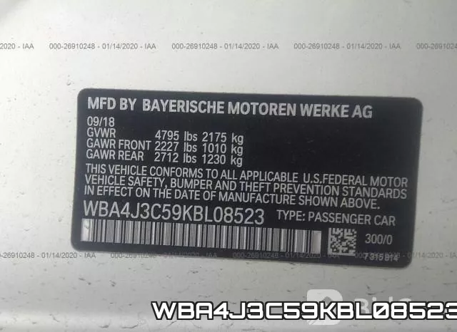 WBA4J3C59KBL08523 фото 10