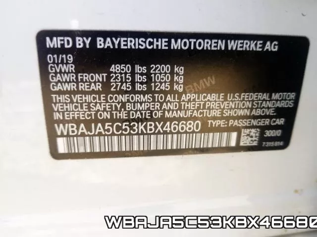 WBAJA5C53KBX46680 фото 2