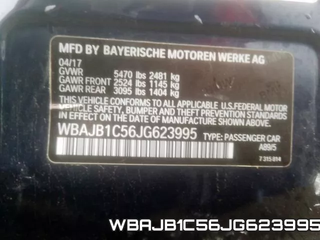 WBAJB1C56JG623995 фото 2