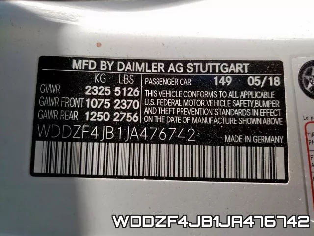 WDDZF4JB1JA476742 фото 2