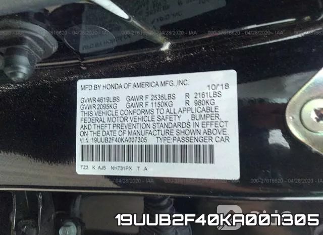 19UUB2F40KA007305 фото 10