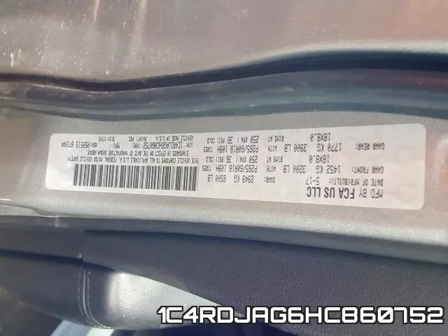 1C4RDJAG6HC860752 фото 2