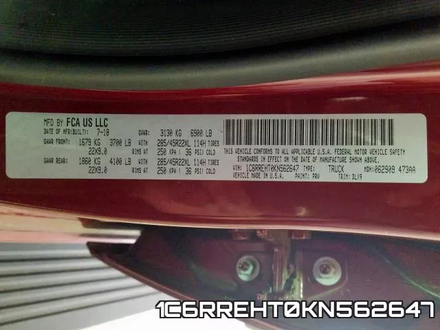 1C6RREHT0KN562647 фото 2