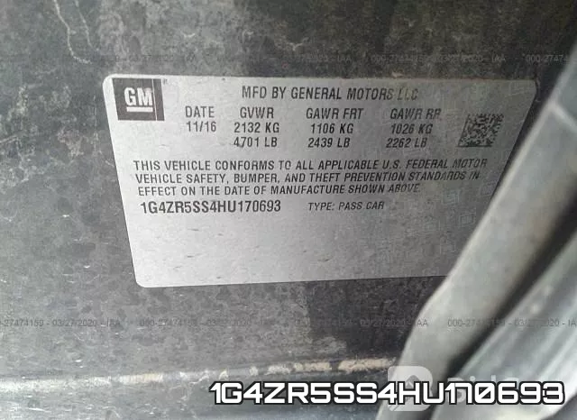 1G4ZR5SS4HU170693 фото 10