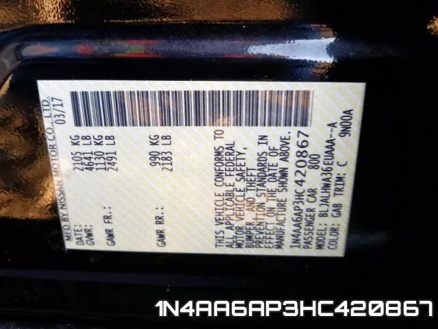 1N4AA6AP3HC420867 фото 2