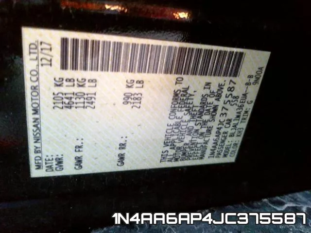 1N4AA6AP4JC375587 фото 2