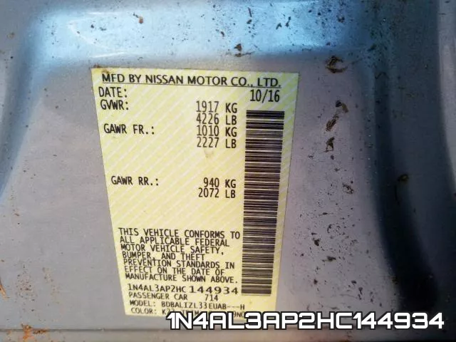 1N4AL3AP2HC144934 фото 2