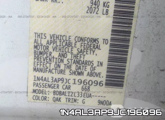 1N4AL3AP9JC196096 фото 10
